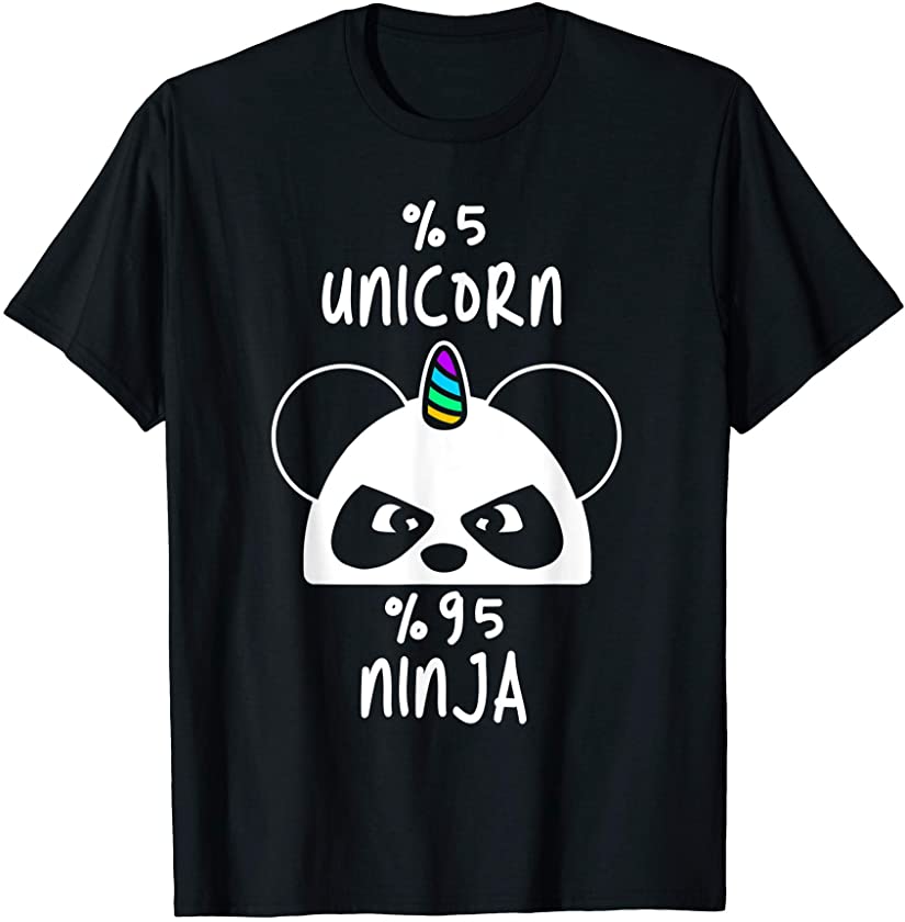 Unicorn Ninja Panda Bear Animal Warrior Cute Magic Gift T-Shirt