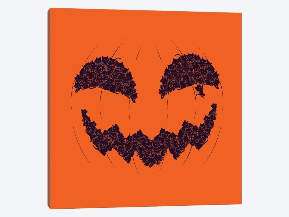 Halloween Pumpkin Cat Canvas Poster 8″x12″ 12×18″ 18″x26″ 24″x36″ 30″x45″