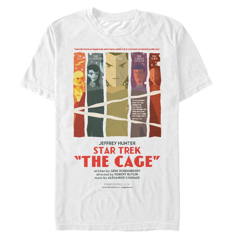 Star Trek Men’s The Cage Episode Poster  T Shirt