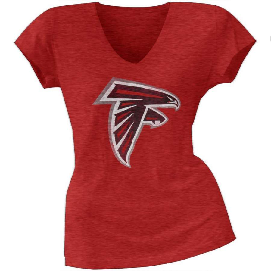 Atlanta Falcons – Scrum Logo Premium Juniors V-Neck T-Shirt