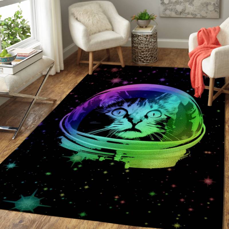 Space Cat – Animals In Space Area Rug Carpet