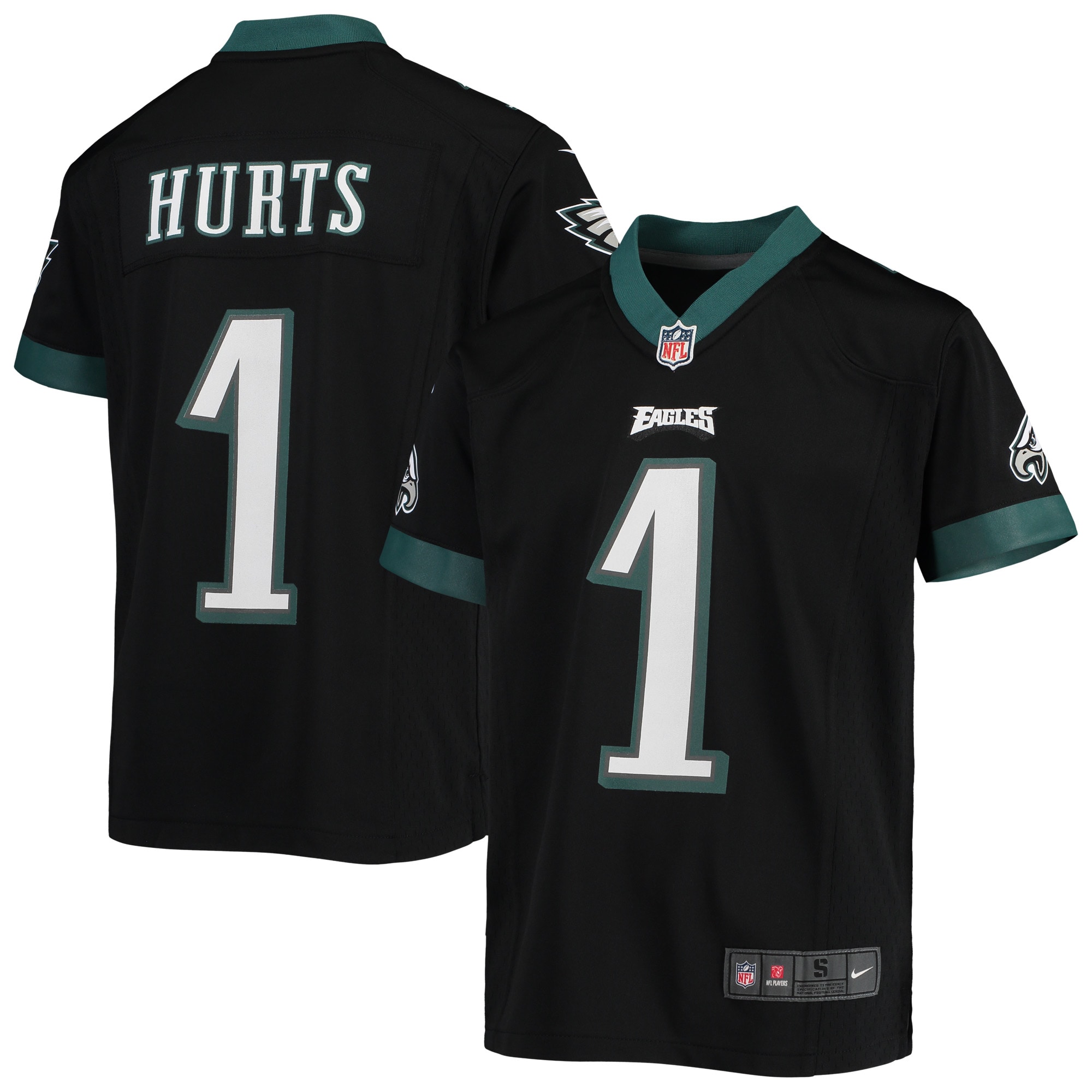 Youth Philadelphia Eagles Jalen Hurts Black Game Jersey