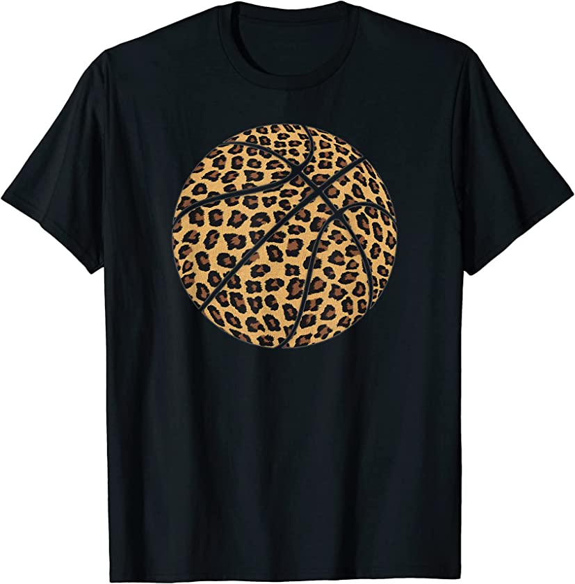 Basketball Leopard Print Cheetah Pattern Sport Women’s Gift T-Shirt