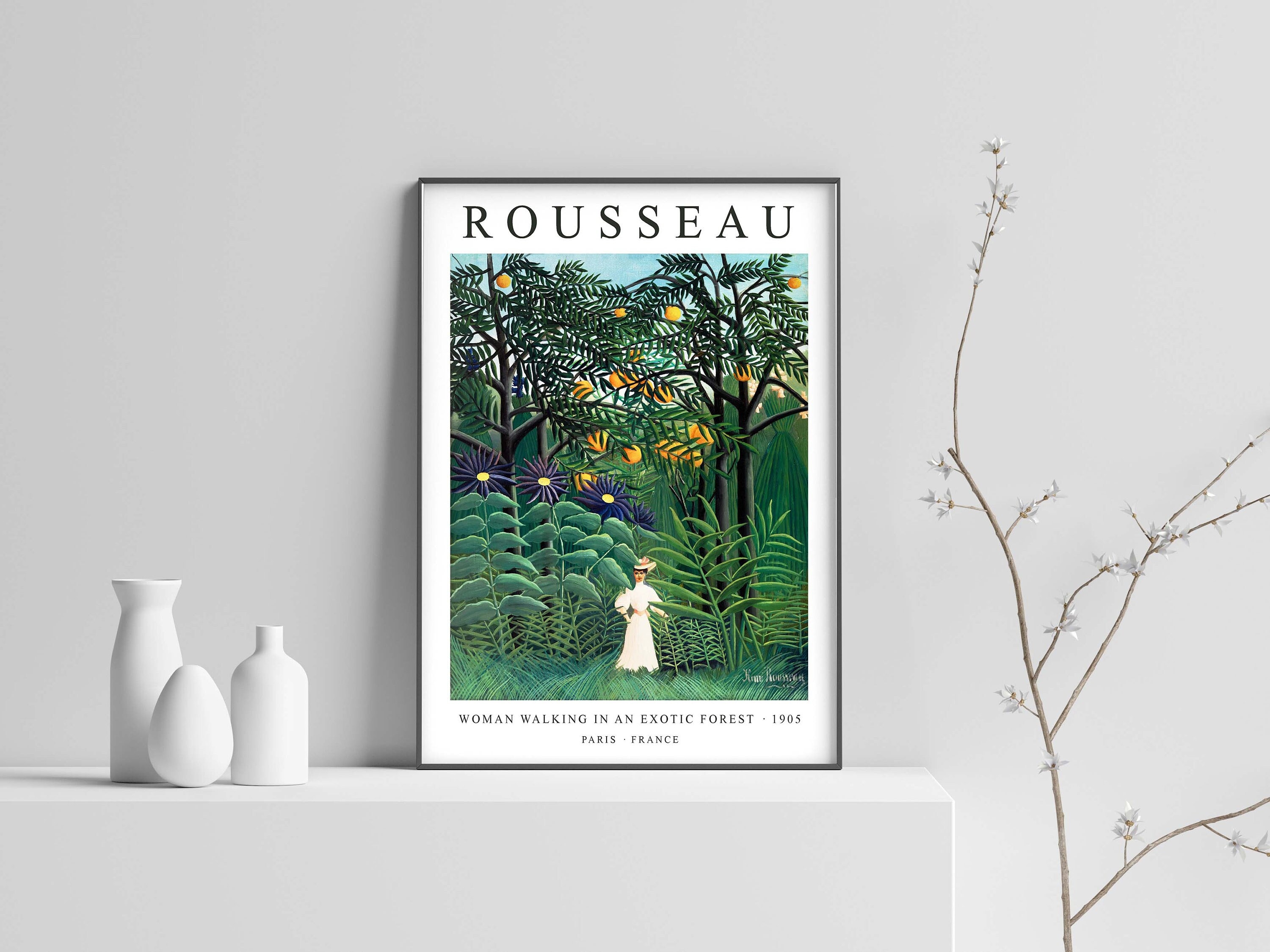 Henri Rousseau Print Tropical Botanical Jungle Plants Poster Tropical Exotic Forest Print Vintage Art Wall Art Poster Print Sizes A2/A3/A4