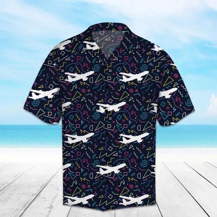 Airplane Hawaiian Shirt   Unisex   Full Size   Adult   Colorful   Hw1275