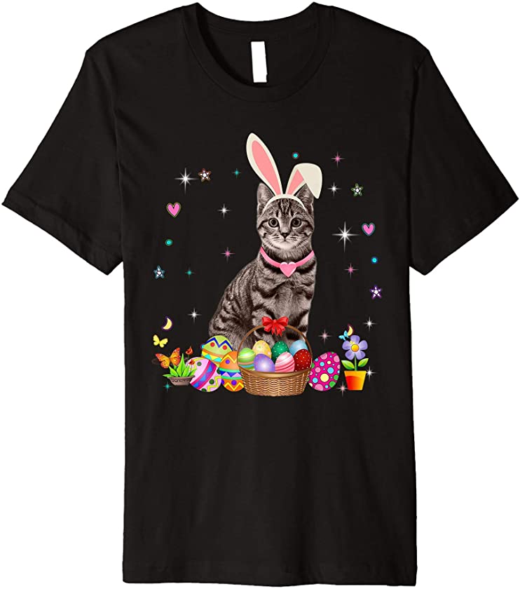 Cute Cat Easter Day Bunny Eggs Easter Costume Womens Premium T-Shirt