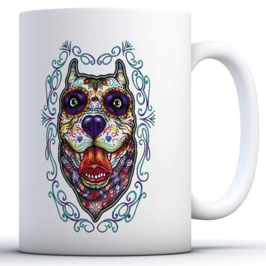 Awkward Styles Skull Coffee Mugs Skull Mug Dia de Los Muertos Party Gifts pitbull skull