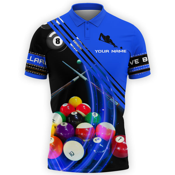 Personalized Billiard Polo Shirt, 3D All Over Printed Colorful Polo Shirt For Billiard Player, Billiard Team Uniform