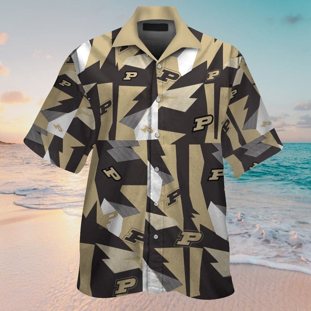 NCCA Purdue Boilermakers Gold Black Trendy Hawaiian Shirt Aloha Shirt