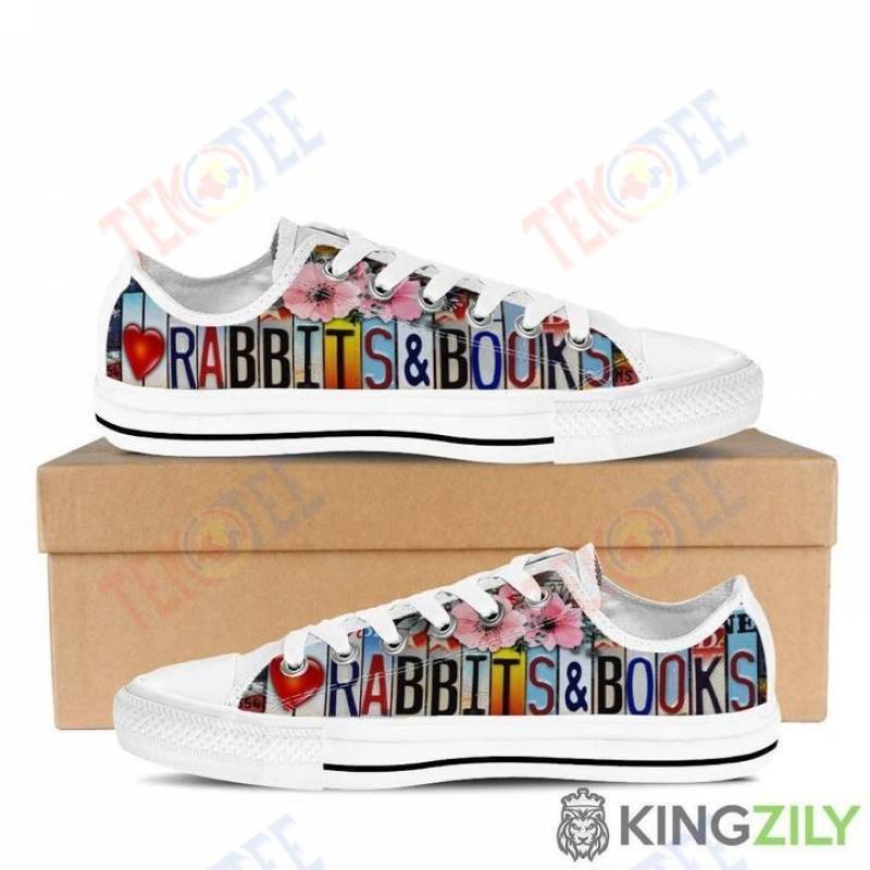 Mens Womens Love Rabbits Books Low Top Shoes Custom Print Footwear Converse Sneakers TMT958