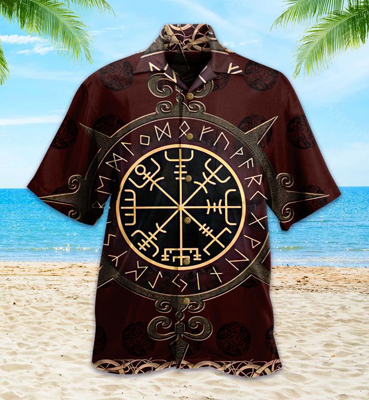 Viking Vegvisir Brown Hawaii Shirt Ha1704