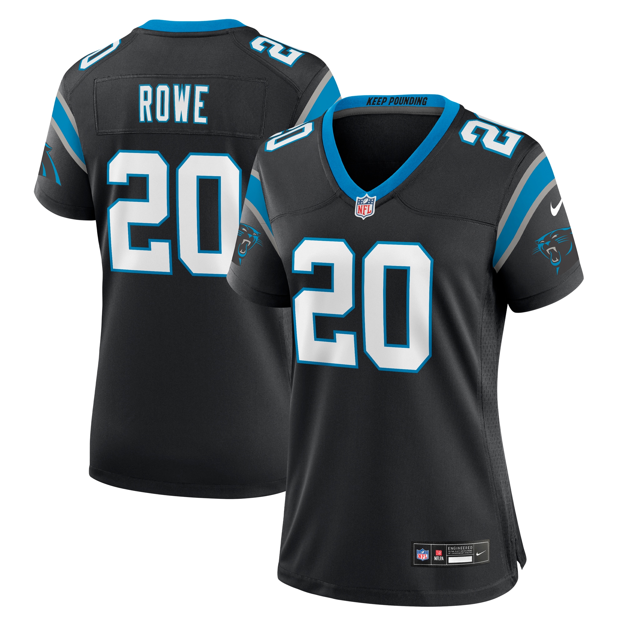 Eric Rowe Carolina Panthers Women's Team Game Jersey – Black