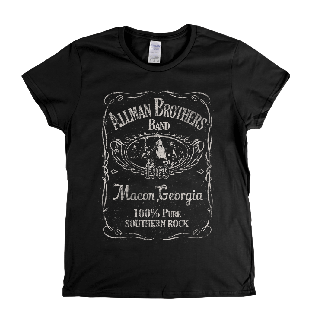 Allmans Brothers Band Liquor Label Womens T-Shirt