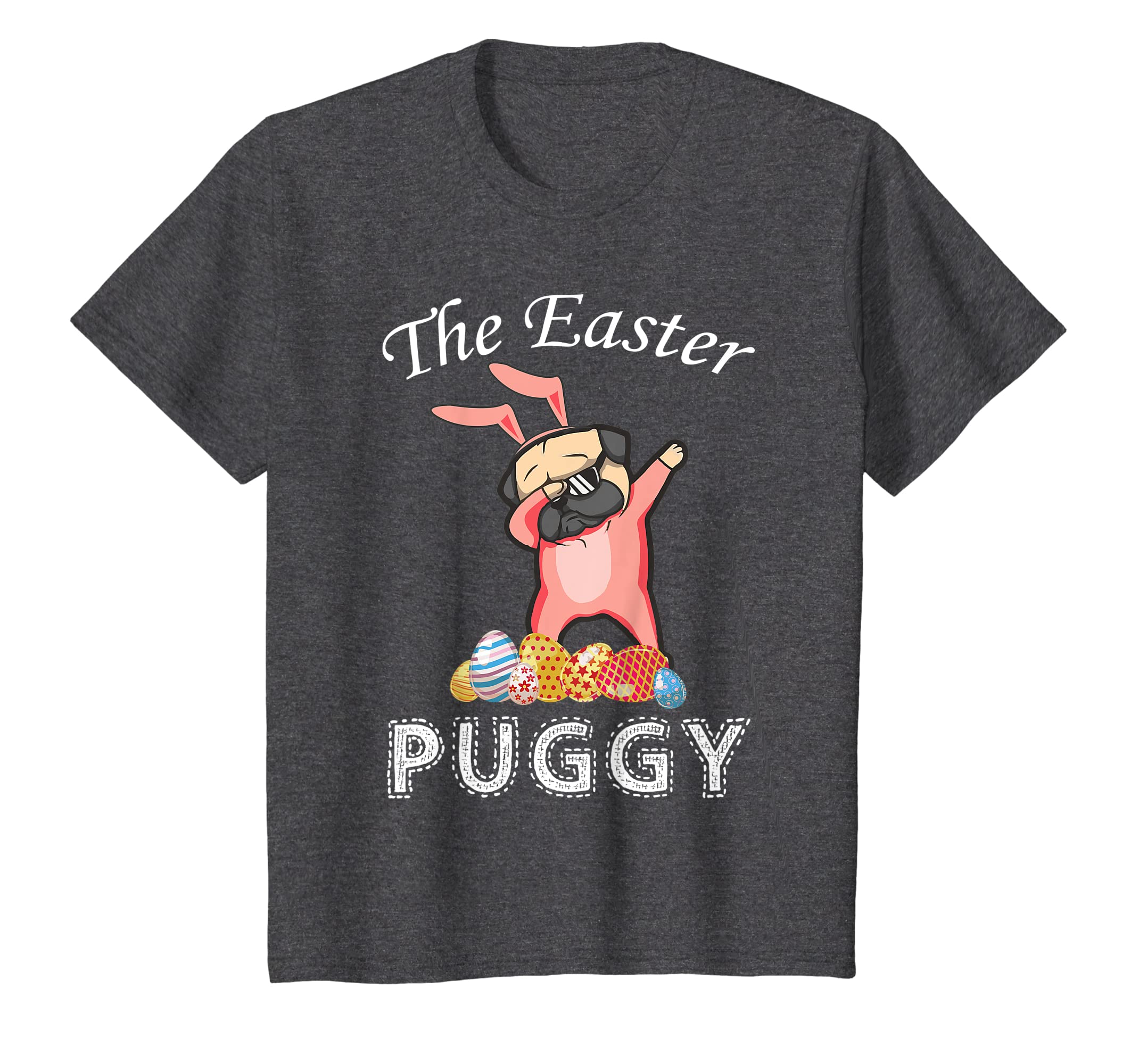 Cute Dabbing Pug Easter Puggy Bunny Dark T-Shirt