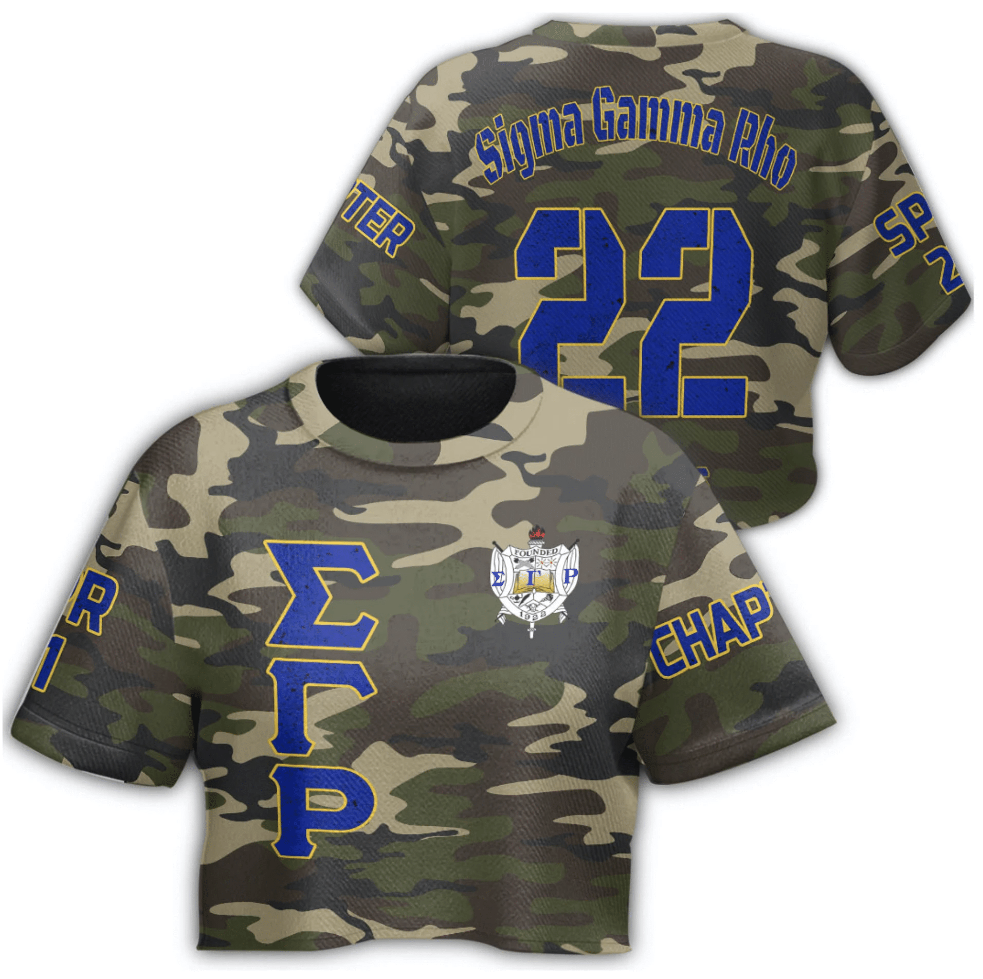 (Custom) Africa Zone T-Shirt – Sigma Gamma Rho Camouflage Croptop T-Shirt A31