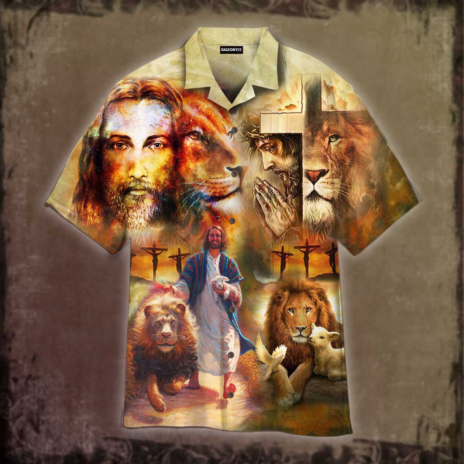 Jesus Faith Hope Love Lion Hawaii Shirt Unisex Adult Ha59919