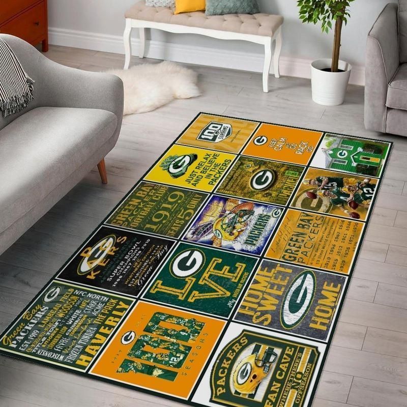 Green Bay Packers Fan Made Area Rug For Christmas Bedroom Rug Christmas Gift Us Decor