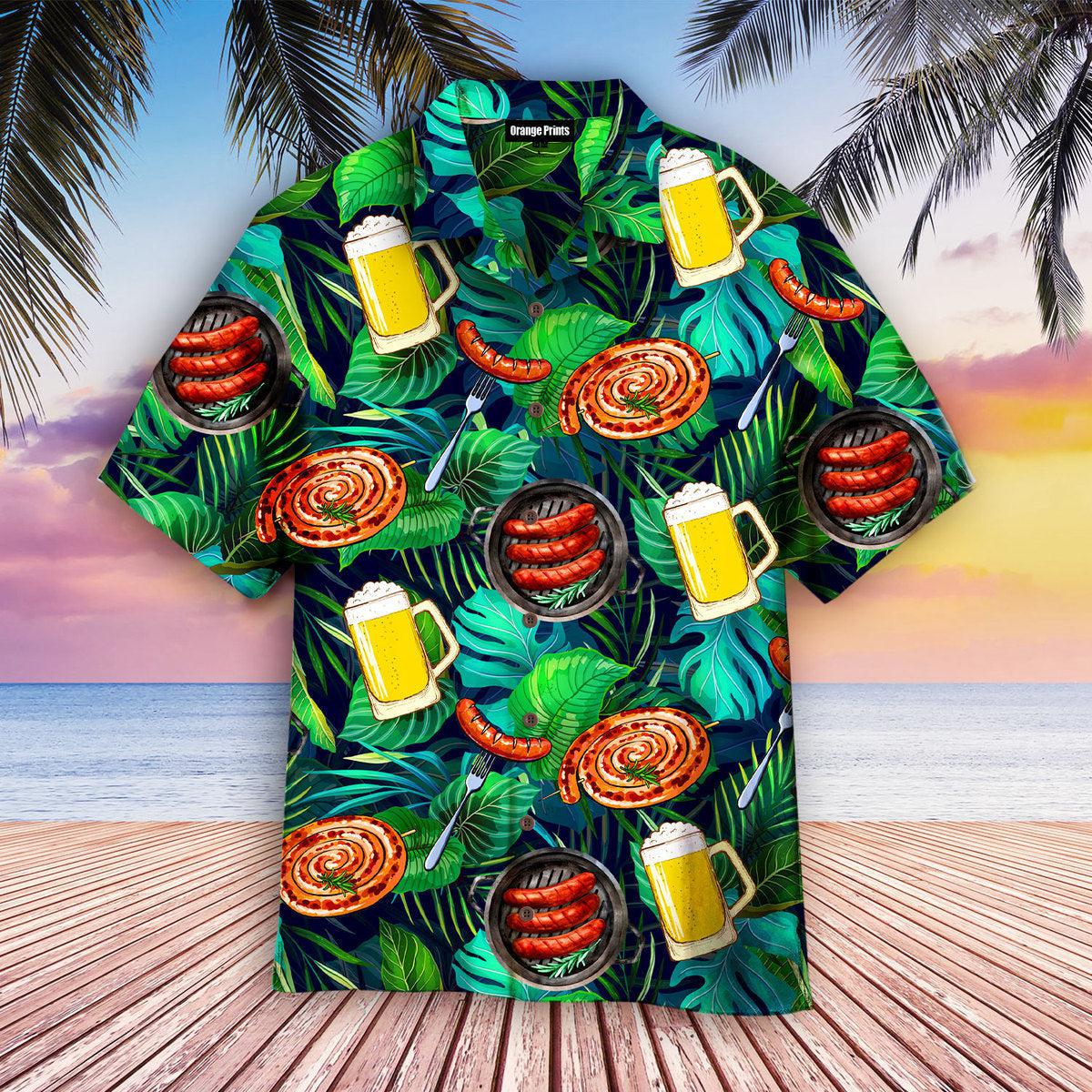 Sausages And Beer Big Set Of Barbeque Party Food Hawaii Shirt For Men Women Ha78484