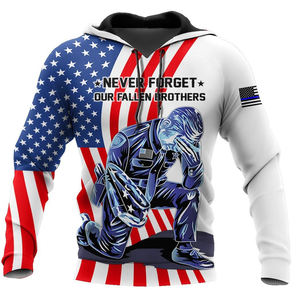 Police Never Forget Our Fallen Brothers 3D All Over Printed Shirt & Short For Men And Women Pl