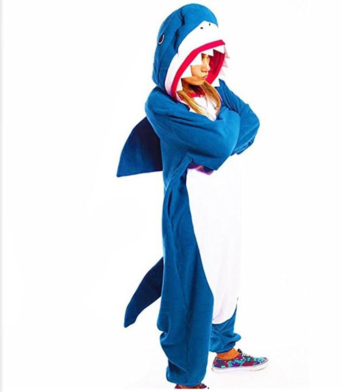 Animal Cartoon Boys and Girls Conjoined Pajamas Adult Jumpsuit Shark Cosplay Dinosaur Couple Animal Jumpsuit alx