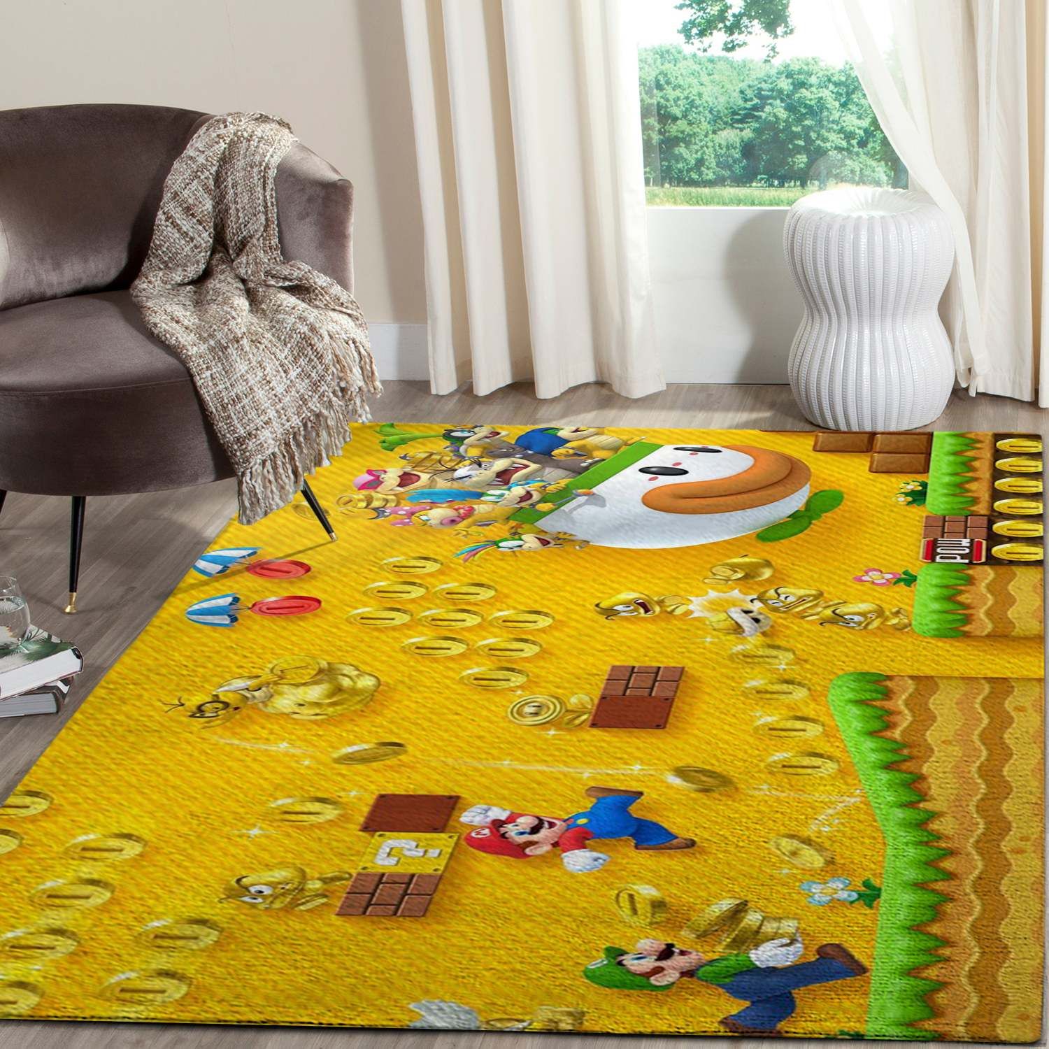 The 20 Rug Super Paper Mario Gaming Area Rugs Living Room Carpet FN041229 Christmas Gift Floor Decor