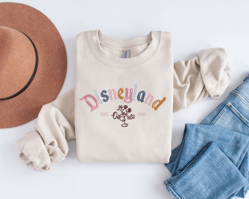 Embroidered Magical Parks Sweatshirt | Trendy Crewneck | Embroidered Sweatshirt