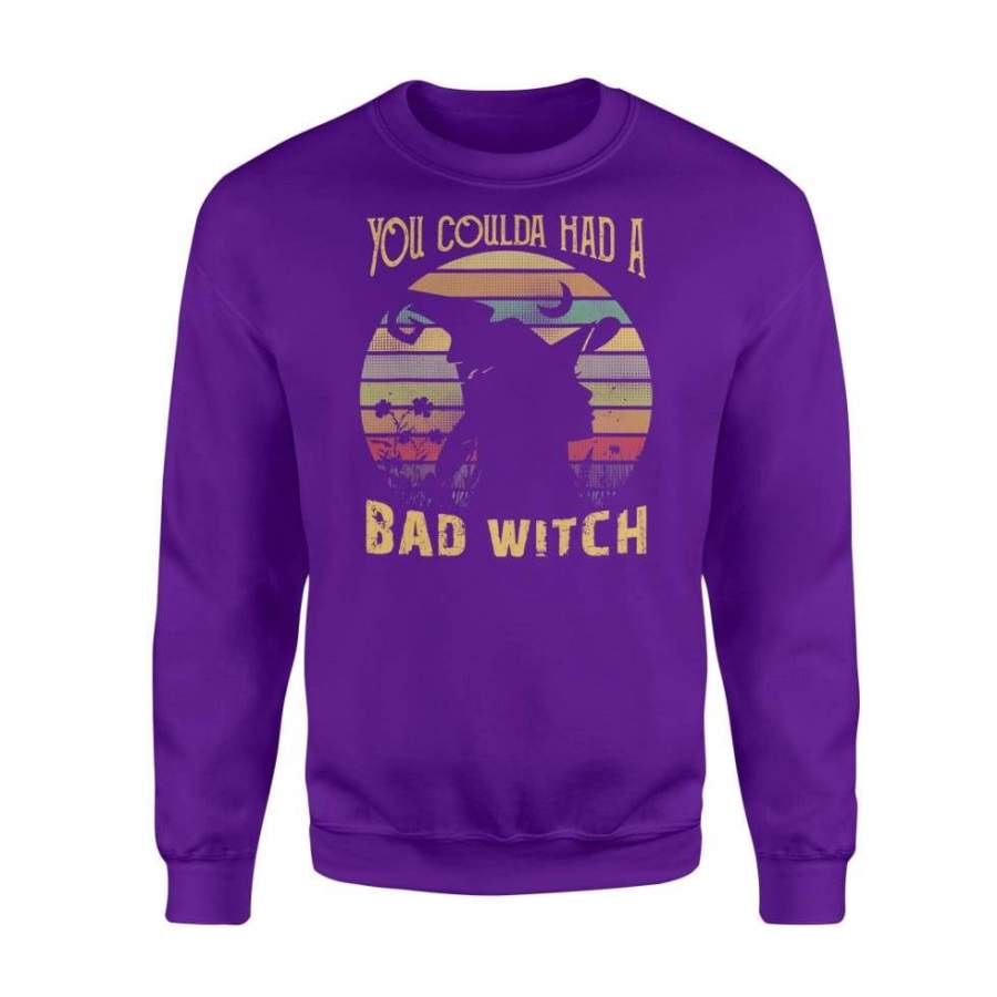 You Coulda Had A Bad Witch Halloween Funny Gift Awesome Halloween Costume Graphic Design Digital Printed Shirt – Standard Fleece Sweatshirt