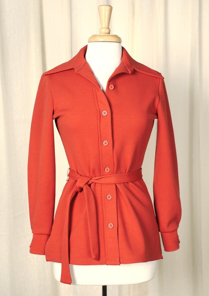 1960s Burnt Orange Vintage Shirt Jacket