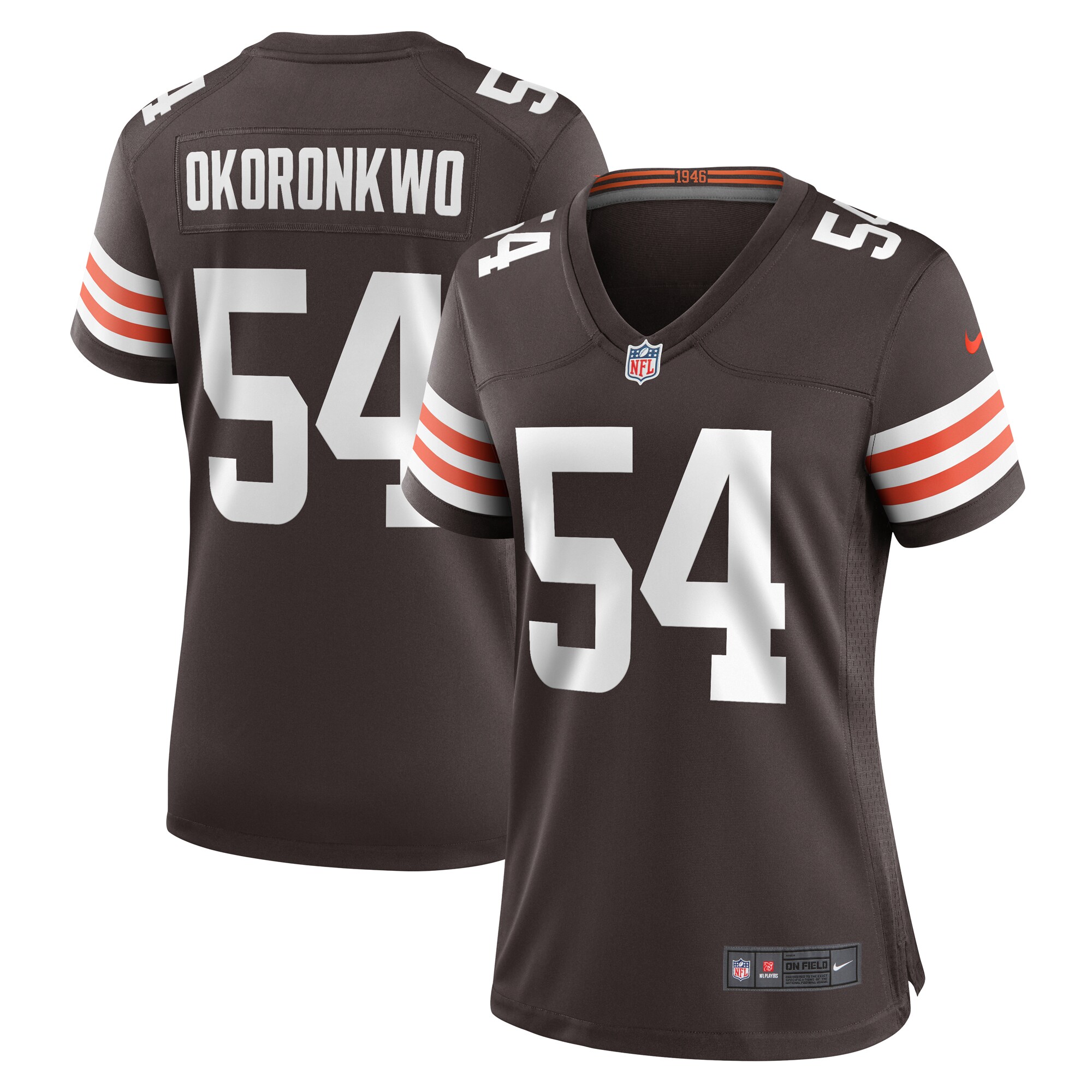 Ogbonnia Okoronkwo Cleveland Browns Women's Game Player Jersey – Brown