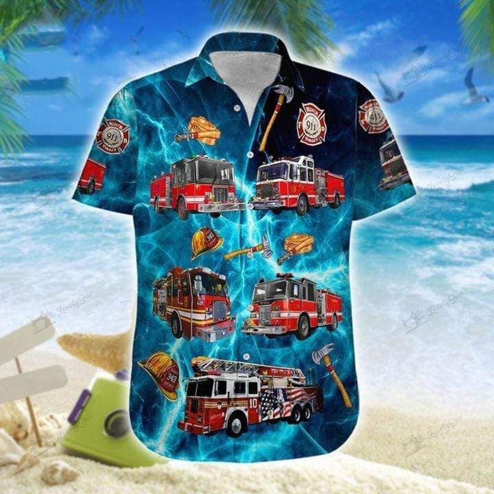 Amazing Firefighter Blue Hawaii Shirt Unisex Adult Ha98777