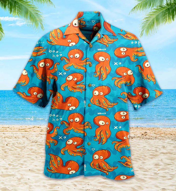 Octopus Tentacle Squid Blue Hawaiian Shirt 3D – Stylestashaz Shop