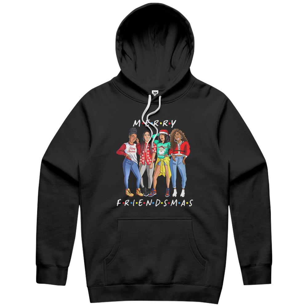 Melanin Girls Merry Friendsmas Christmas Hoodie