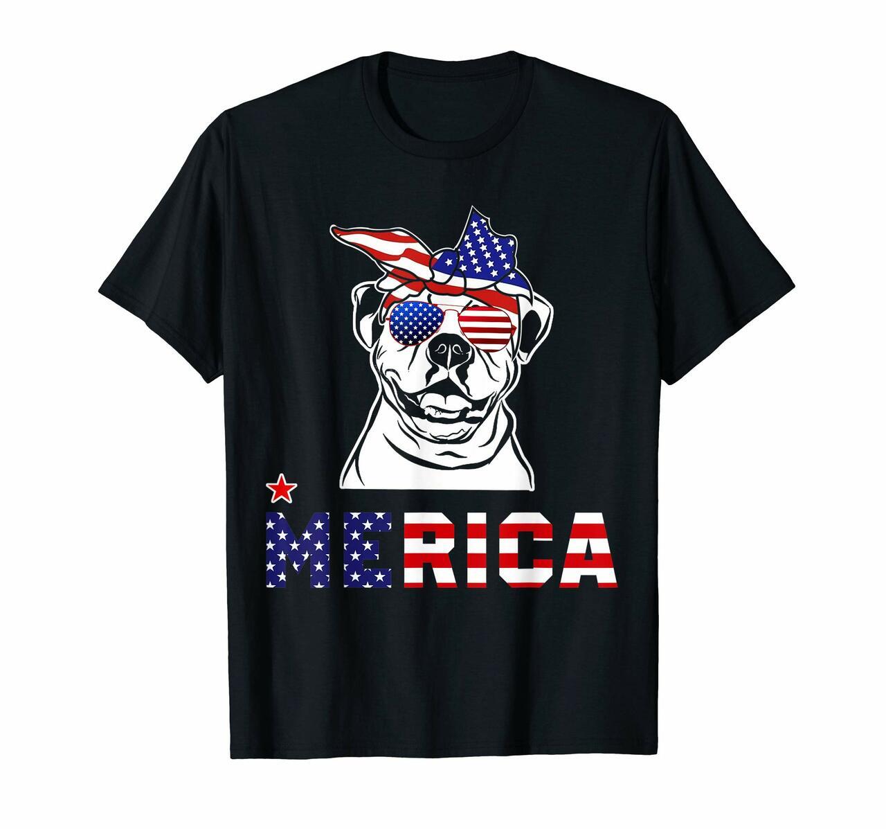 American Bulldog Merica 4Th Of July T-Shirt Dog Gift Puppy