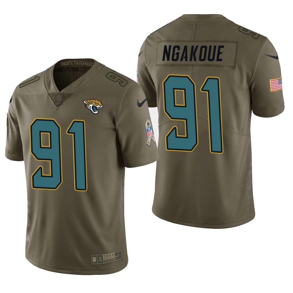 Jacksonville Jaguarsyannick Ngakoue Salute To Service Limited Olive Mens Jersey