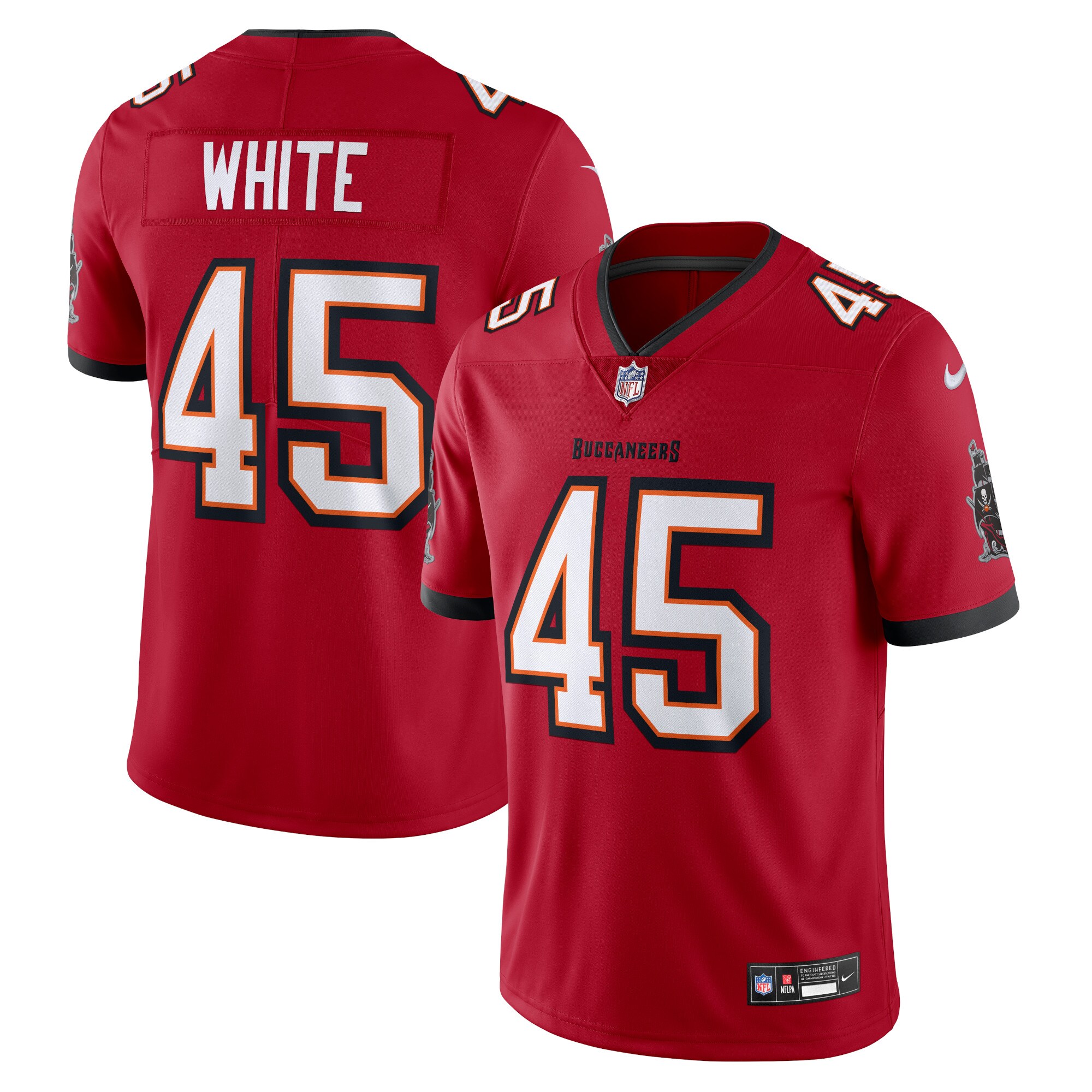 Men’s Tampa Bay Buccaneers Devin White Red  Vapor Untouchable Limited Jersey