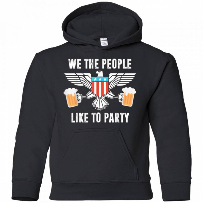 4th Of July Tees Tops Freedom We The People Like To Party Shirt G185B Gildan Youth Pullover Hoodie