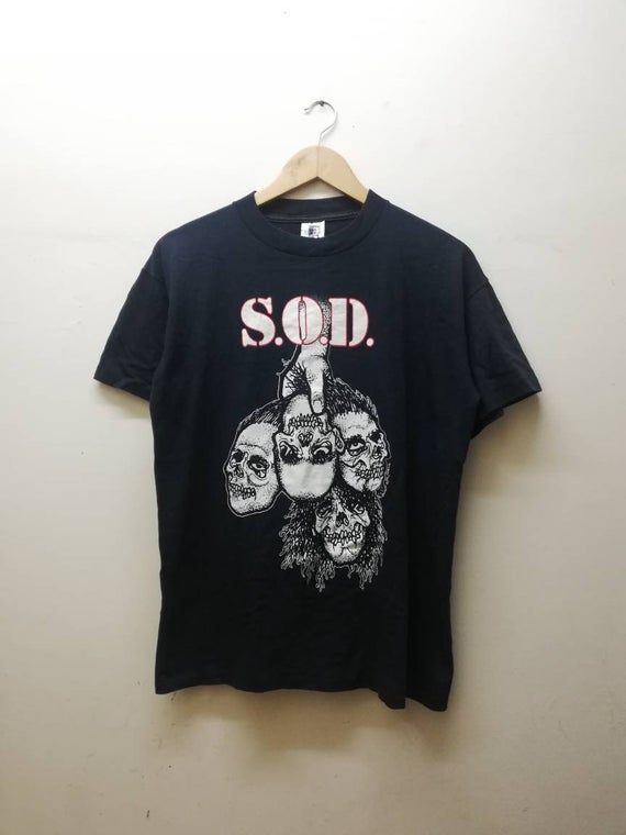 Rare Vintage 90S Stormtroopers Of Death Promo Shirt Pushead Trash Metal Band Band Shirt Black Colour Shirt