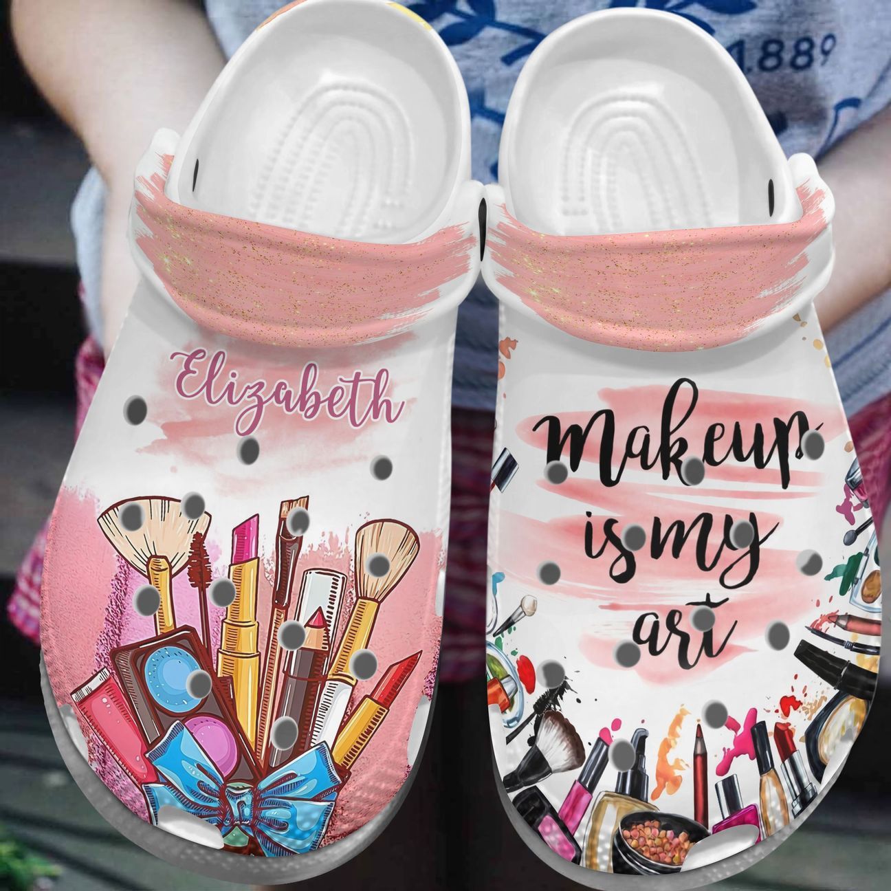 Makeup Personalized Clog, Custom Name, Text, Color, Number Fashion Style For Women, Men, Kid, Print 3D