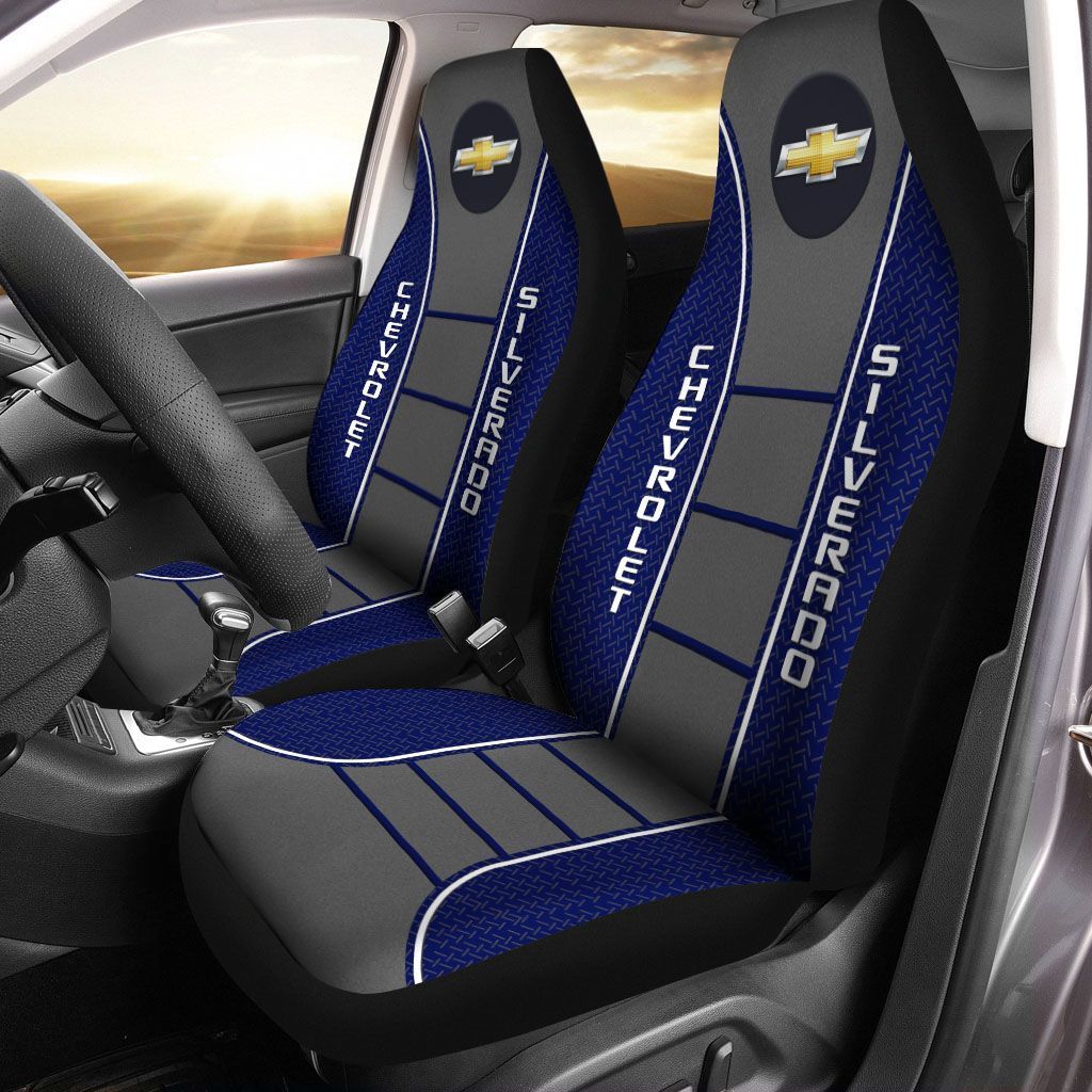 Chevrolet Silverado  Car Seat Cover (Set Of 2) Ver 1 (Blue)