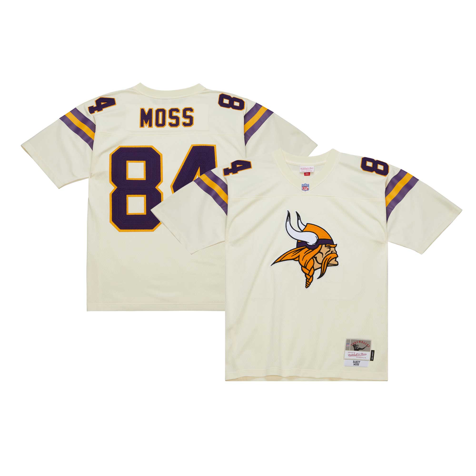 Randy Moss Minnesota Vikings Mitchell & Ness Chainstitch Legacy Jersey – Cream