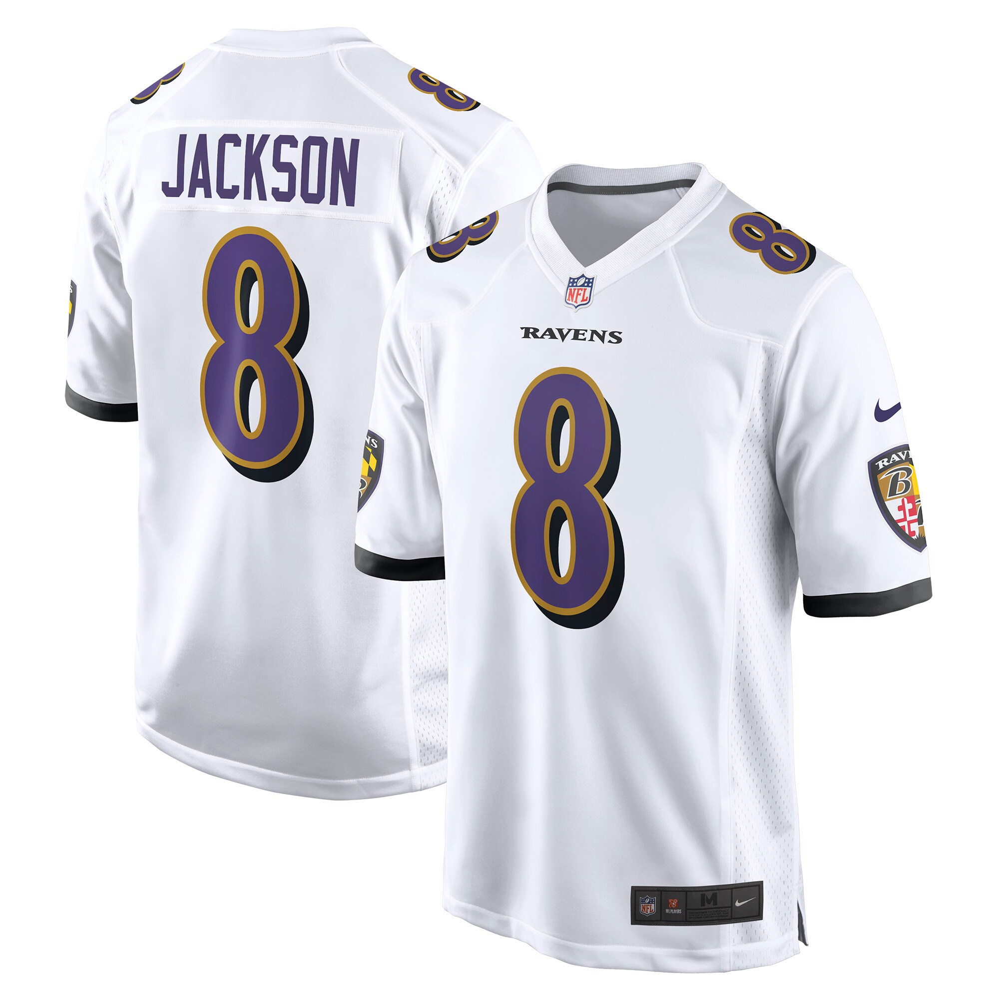 Lamar Jackson Baltimore Ravens Game Jersey – White