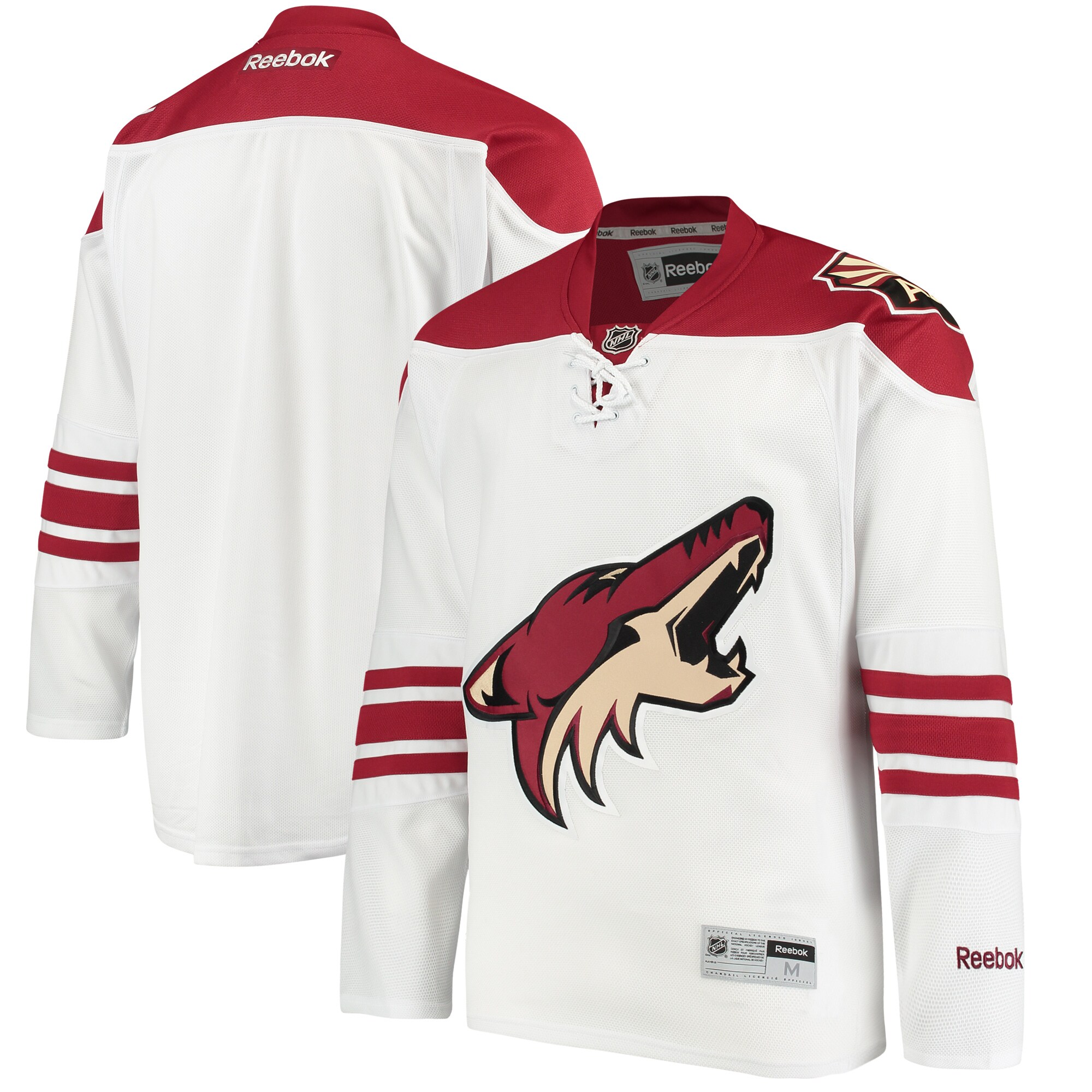 Men's Arizona Coyotes Reebok White 2014 Throwback Away Premier Jersey