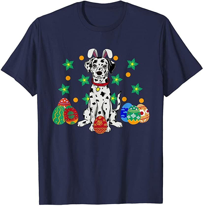 Dalmation Dog Lover Bunny Rabbit Ears Easter Day Kids T-Shirt