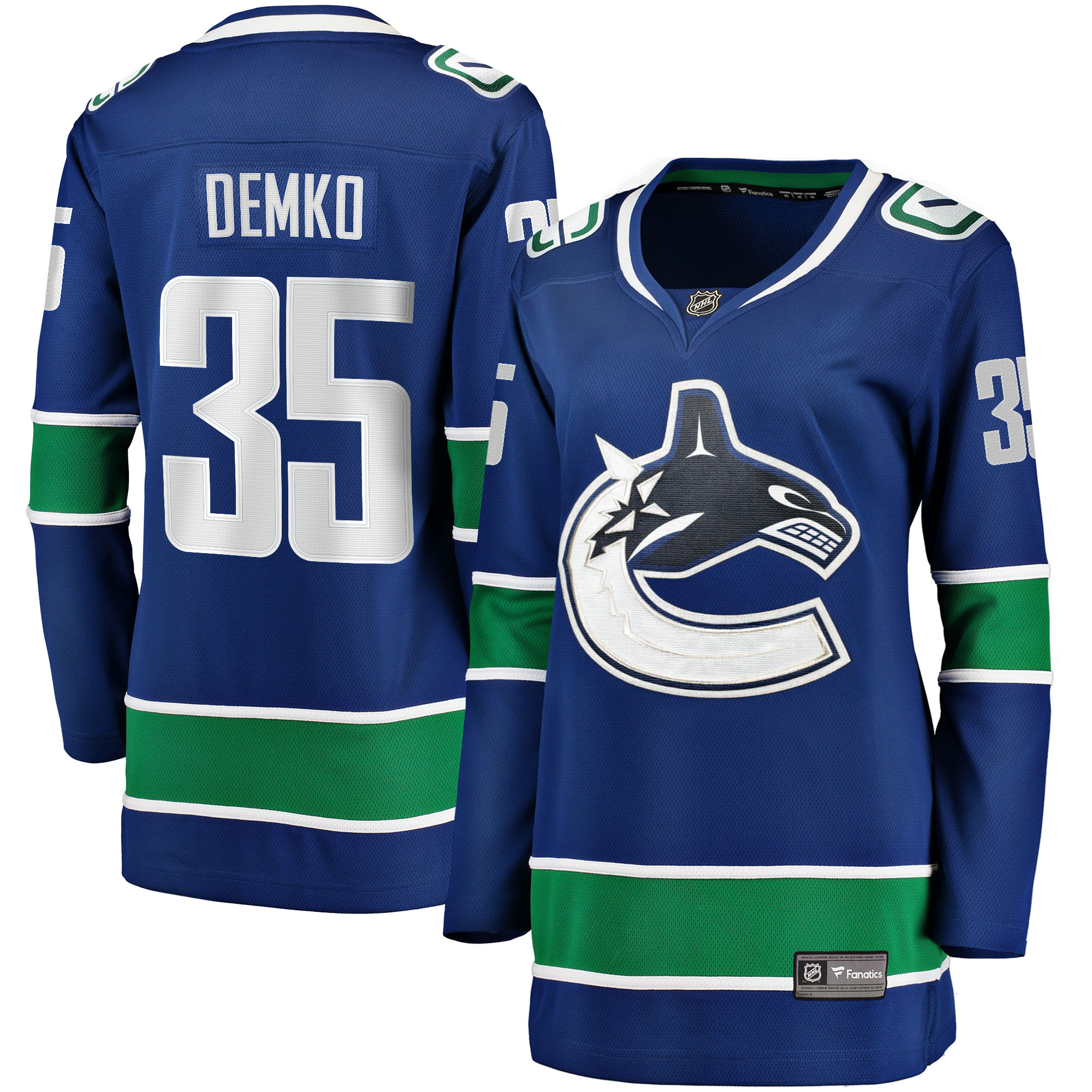 Thatcher Demko Vancouver Canucks Branded Women's Home Breakaway Jersey – Blue