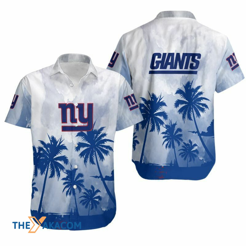 Blue Sky Coconut Nfl New York Giants Team Gift For Fan Short Sleeve Hawaii Shirt Ha23529