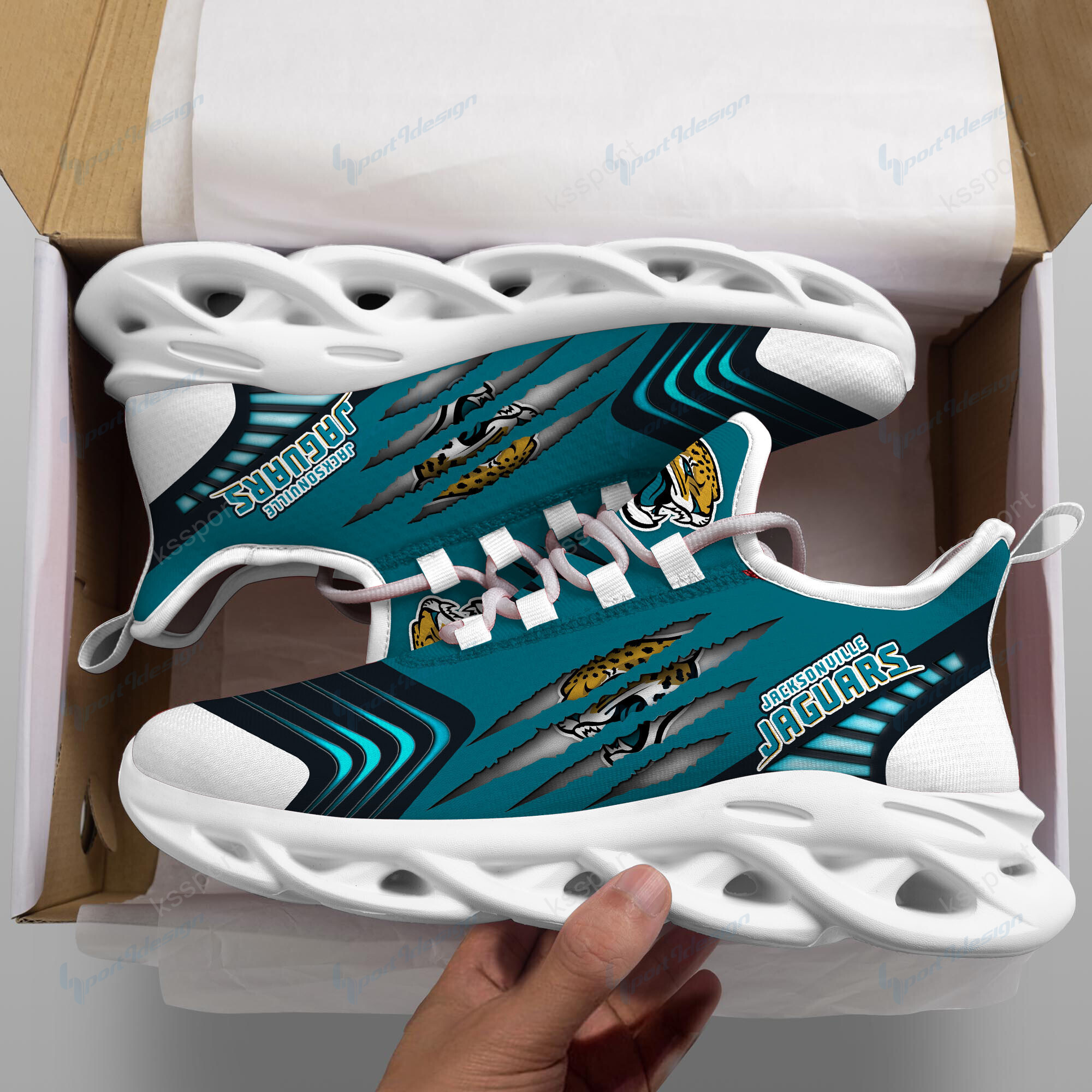 Jacksonville Jaguars Yezy Running Sneakers Bb413