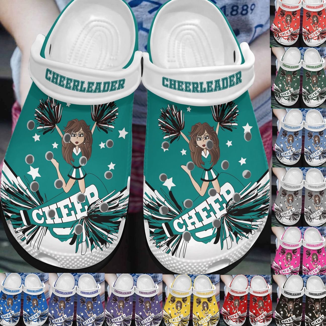 Cheerleader Personalized Clog, Custom Name, Text, Color, Number Fashion Style For Women, Men, Kid, Print 3D Cheerleaders Make A Difference