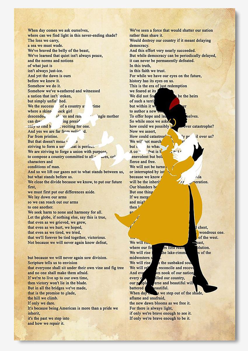 Amanda Gorman Inaugural Poet Amanda Gorman Wall Art For Home Decor Inauguration Poster