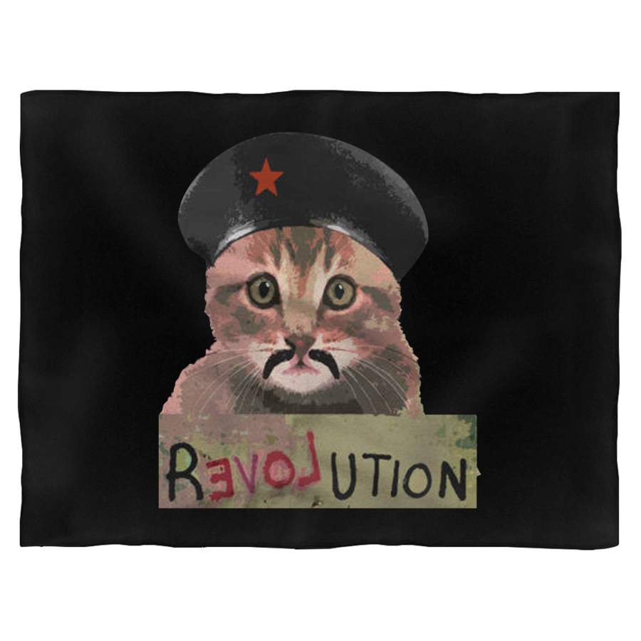 Revolution Love Kitten Funny Che Guevara Cat Activist Blanket