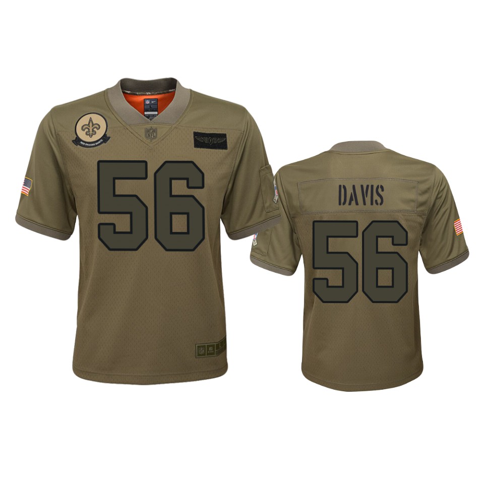 Youth New Orleans Saints Demario Davis Camo 2019 Salute To Service Jersey